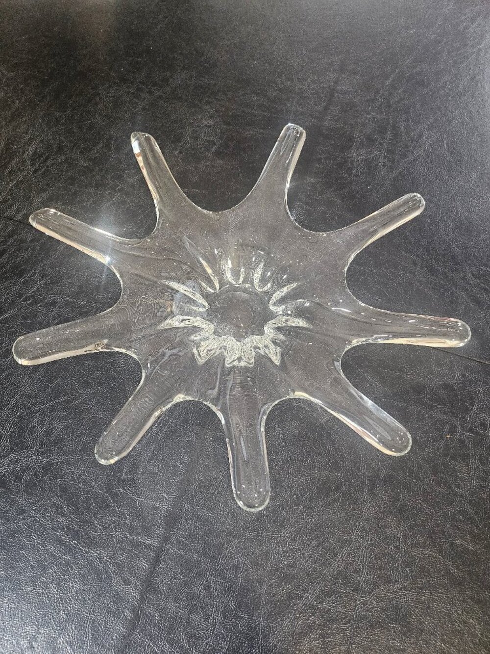 Vintage Clear Starburst Glass Large Baccarat Style Centerpiece